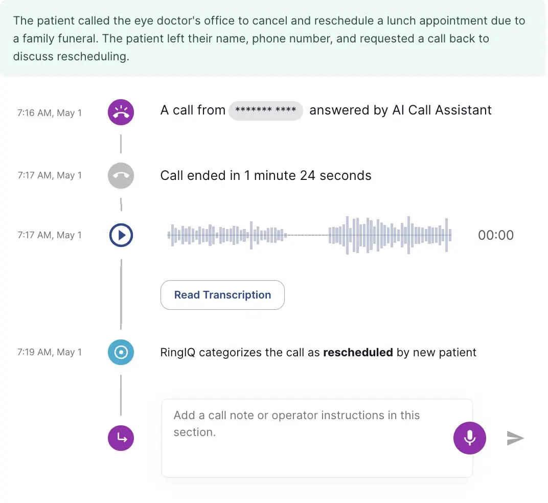RingIQ Call Assistant